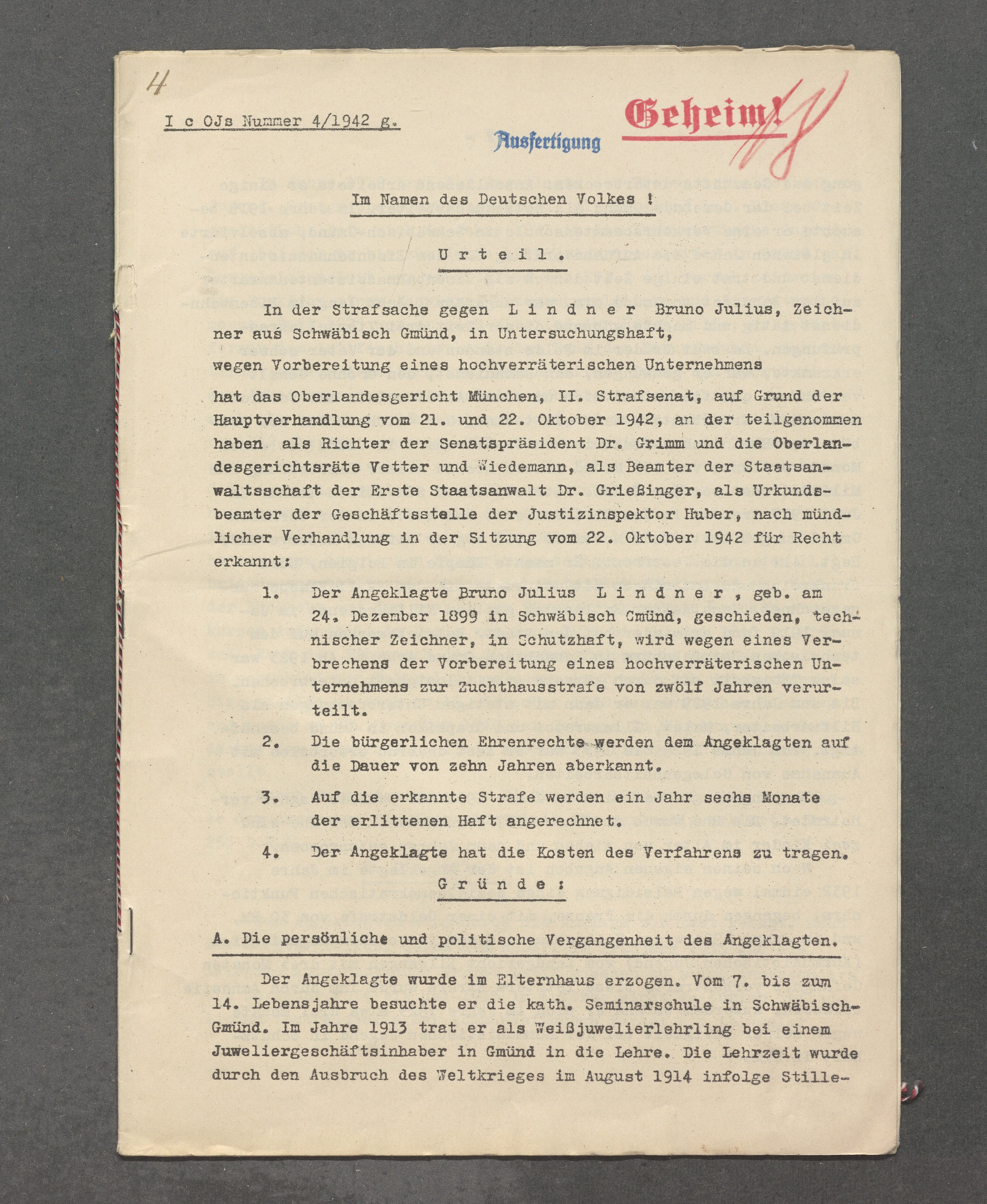 Lindner, B Urteil